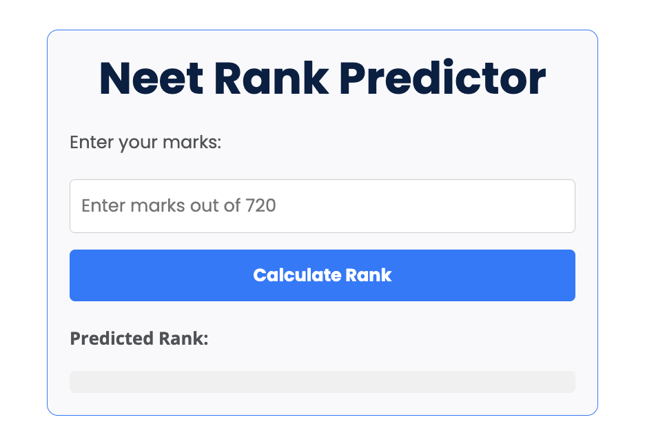 neet rank predictor free tool