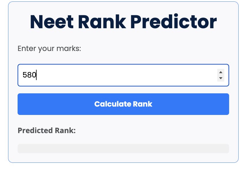 neet rank predictor